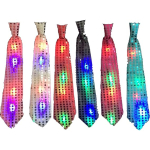 Corbatas Luminosas Lentejuelas Con Luces Led Cotillón - Imagen 3
