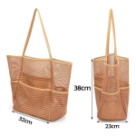 Bolso De Malla Para Playa Grande De Mano Con 5 Bolsillos - Imagen 27