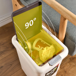 Papelera Cocina Y Baño Cesto Tacho De Basura Doble Tapa 10 L Color Beige - Imagen 2