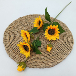 Planta Ramo Girasol Artificial 5 Flores 70 Cm Color Amarillo - Imagen 2