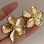 Caravanas Pendientes Flores Doradas Petalos - Imagen 2