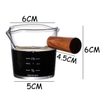 Jarra Medidora Cafe Alcohol Salsas Vidrio Y Madera 70ml - Imagen 2