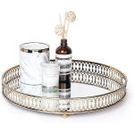 Bandeja Circular Dorada Nórdica Espejada Decorativa Grande - Imagen 2