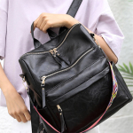 Mochila Cartera Estilo Retro Varios Bolsillos Liso - Imagen 2