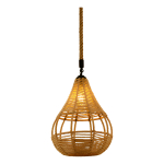 Lampara Colgante De Cuerda Y Metal Rustico Op3 - Imagen 2