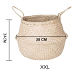 Cesto Multiuso Tipo Mimbre Canasto Fibra Natural 38x34cm - Imagen 7