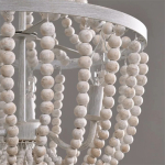 Lampara Araña De Techo Luminaria Colgante Cuentas De Madera - Imagen 3