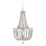 Lampara Araña De Techo Luminaria Colgante Cuentas De Madera - Imagen 2