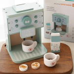 Juego Cafetera Madera Niños Niñas Con Accesorios Juguete - Imagen 6
