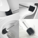 Cepillo Escobilla Limpia Inodoro Baño Silicona Autosecante - Imagen 6