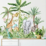 Vinilo Decorativo De Pared Animales Selva Adhesivo Sticker - Imagen 5