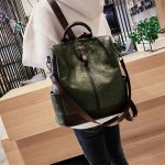 Cartera Mochila Bolso Lisa Para Dama Con Asa Color Negro - Imagen 3
