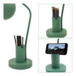 Lampara De Escritorio Luz Led Portatil Con Portalapices Estructura Verde - Imagen 2