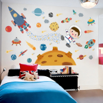 Vinilo Decorativo De Pared Astonauta Con Planetas Adhesivos Color Astronauta - Imagen 4