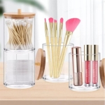 Organizador De Maquillaje Frasco Para Baño Tapa Bambu - Imagen 4