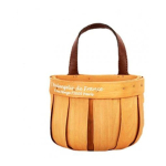 Cesto Organizador Decorativo Cocina Madera Y Cuero Chico - Imagen 2