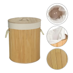Cesto Para Ropa Sucia Gran Capacidad Bambu Con Tapa 50x35 - Imagen 8