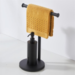 Dispensador De Jabón Acero Inoxidable Con Toallero Color Negro - Imagen 2