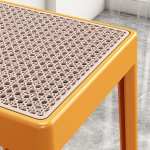 Taburete Banco Banqueta De Plastico Y Rattan Apilable - Imagen 3