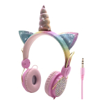 Auriculares Infantiles Unicornio Con Brillos Lol - Cable Color Multicolor - Imagen 3