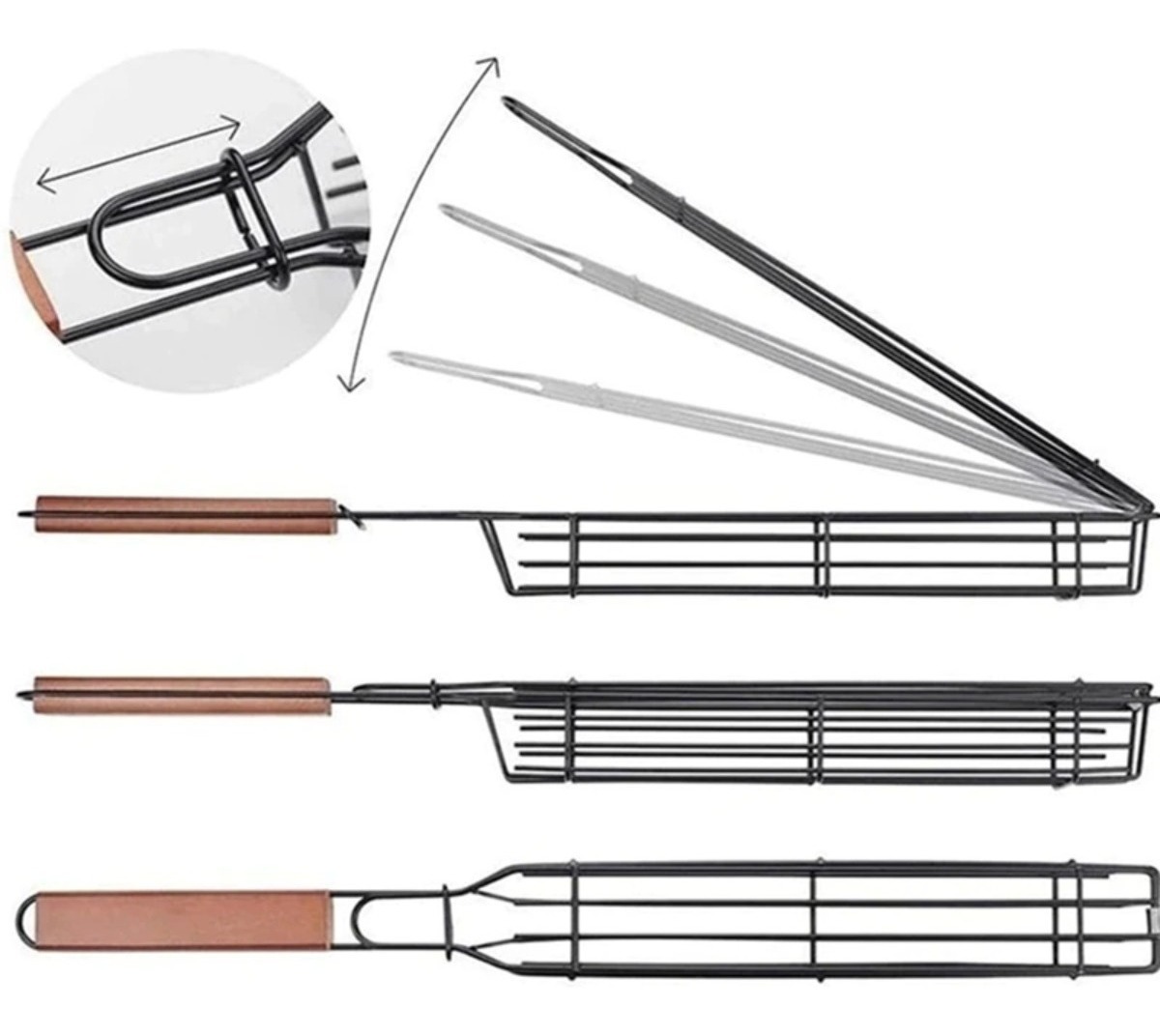 D_630423-MLU49273221391_032022-F.jpg Espeto Para Asados Verduras Estilo Pincho Metal Y Madera - Imagen 1