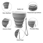 Vaso De Silicona Plegable Con Tapa Libre Bpa - Imagen 30
