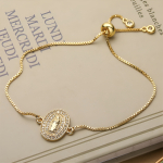 Pulsera Brazalete Ovalado Catolico Elegante Virgen Maria - Imagen 5