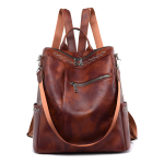 Cartera Mochila Urbana En Cuero Pu Bolsillo Externos - Imagen 9