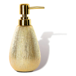 Dispensador De Jabón Líquido Elegante Cerámica Texturizado Color Dorado - Imagen 2