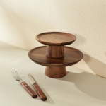 Soporte O Bandeja Para Torta Postre De Madera Con Pie Chico - Imagen 7