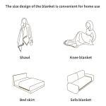 Manta Grande De Lana Abrigo Invierno Cómoda Cama Sofá Diseño Mostaza Y Gris - Imagen 5