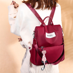 Mochila Bolso Urbana Para Mujer Diseño Liso Antirrobo Color Negro Diseño De La Tela Lisa - Imagen 3