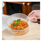Plato Hondo Estilo Cazuela Copetin Vidrio Con Asa 15cm Color Transparente Líneas - Imagen 3