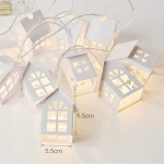 Guirnalda De Casitas Con Luz Led Madera Fina - Imagen 6