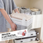 Estante Organizador De Ropa Almacenamiento Apilable Color Blanco - Imagen 4