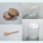 Set X3 Frascos De Vidrio Tapa Bambú Cocina Con Cuchara - Imagen 6