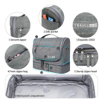 Neceser Travel Organizador Para Colgar Color Gris Diseño De La Tela Gris - Imagen 4