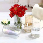 Florero De Cristal 16cm Vidrio Decoración Cuello Curvo - Imagen 4