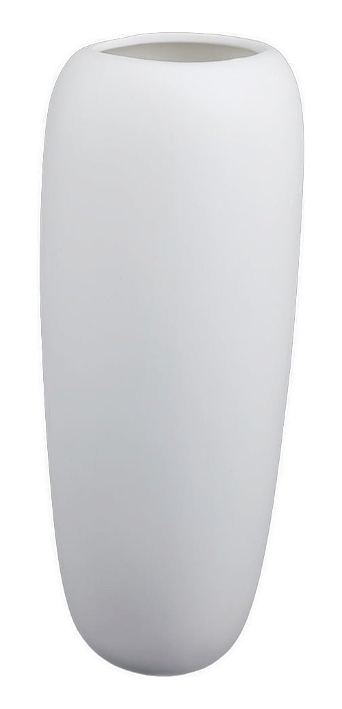 D_653139-MLA99627215546_122025-F.jpg Florero Centro De Mesa Ceramica Mate - Oval Chico 21cm Color Blanco - Imagen 1