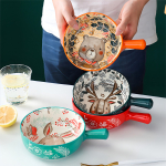 Plato Hondo Estilo Cazuela Copetin Cerámica Con Asa 15cm Conejo - Imagen 3