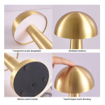 Lámpara De Mesa Portátil Recargable Usb Metalica Domus - Imagen 15