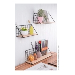Estante Repisa Soporte De Metal Y Madera Organizador Chico - Imagen 4