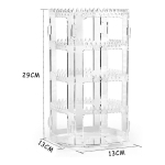 Organizador Joyas Vertical Giratorio 13x13x28cm Acrilico - Imagen 2