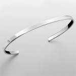 Pulsera Esclava Recta Fina Joyería Lisa Ligera Acero Color Plateado Diámetro 6.5 Cm - Imagen 2