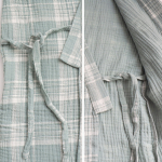 Pijama Ropa De Casa Estilo Kimono Para Adulto A Cuadros - Imagen 6