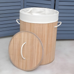 Cesto Para Ropa Sucia Gran Capacidad Bambu Con Tapa 50x35 - Imagen 5