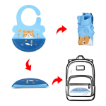 Babero Impermeable Silicona Bolsillo Contenedor Bebe Comida - Imagen 4