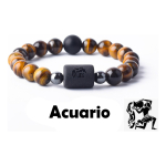 Pulsera De Piedras Naturales Signos Zodiacales Ojo De Tigre - Imagen 8
