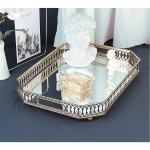 Bandeja Rectangular Dorada Nórdica Espejada Deco Grande - Imagen 3