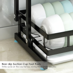 Seca Platos Escurridor Plegable Acero Inoxidable 2 Niveles - Imagen 7